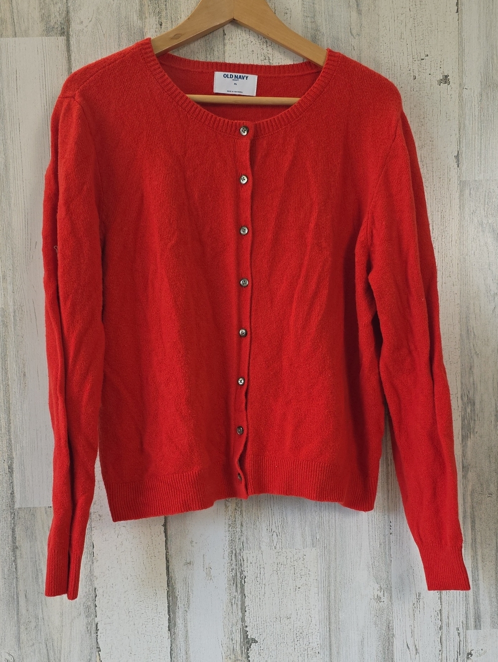 Old Navy Sosoft Bright Red Button Front Fine Gauge Cardigan Sweater Size XL